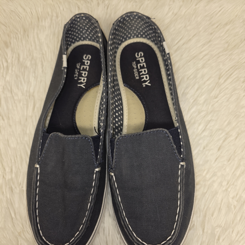 Sperry Gray Canvas Loafers